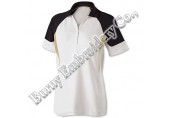 Lady Black White Short Sleeve Polyester Cotton T-Shirts Polo Shirts